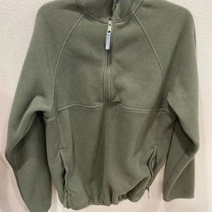 ProSpirit Athletic Zip-Up Fleece Jacket Green Unisex Medium High Collar Pocket M